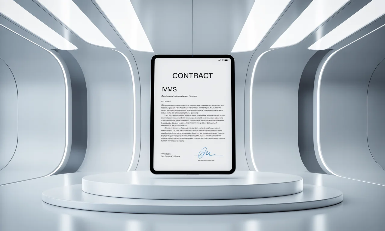Digital rental contract displayed on a tablet